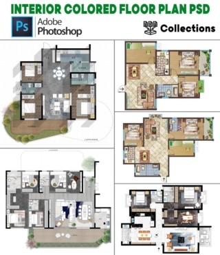 PSD011 – INTERIOR COLORED FLOOR PLAN PSD VOL.1